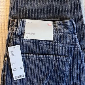 High-rise baggy, Urban outfitter jeans never worn corduroy jeans! With tags